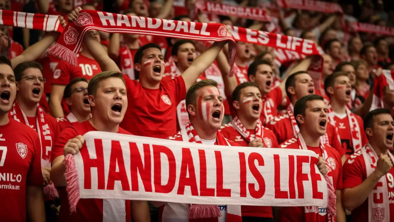 Entusiastiske Aalborg Håndbold fans på tribunen skaber intens atmosfære
