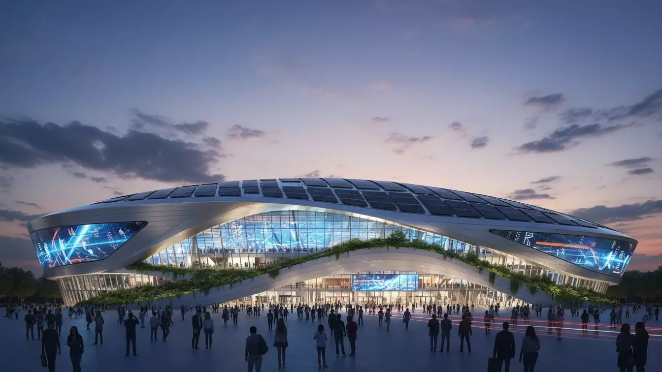 Moderne håndbold arena der symboliserer fremtidens Champions League