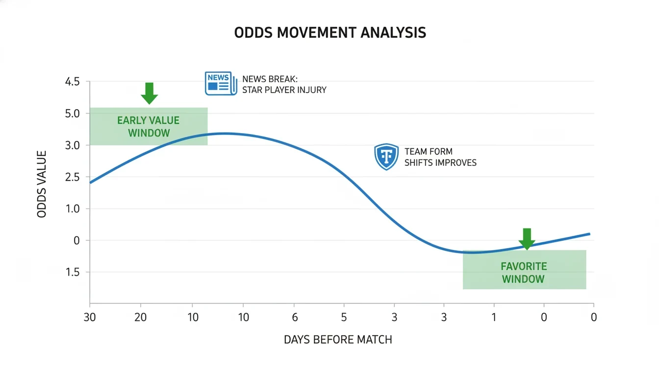 Visualisering af oddsbevægelser og optimal timing for væddemål
