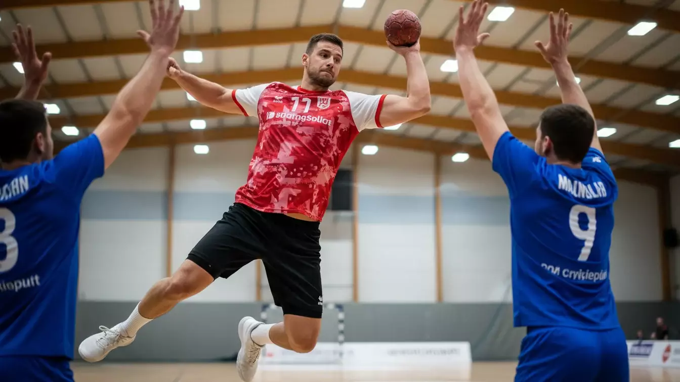 Sander Sagosen i offensiv aktion med bolden under en Herreligaen-kamp